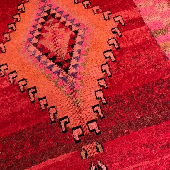 Antique berber Vintage Rug-1980s - Hand-Knotted carpet 4.2x6.7ft-6 days delivery - Picture 7 of 7